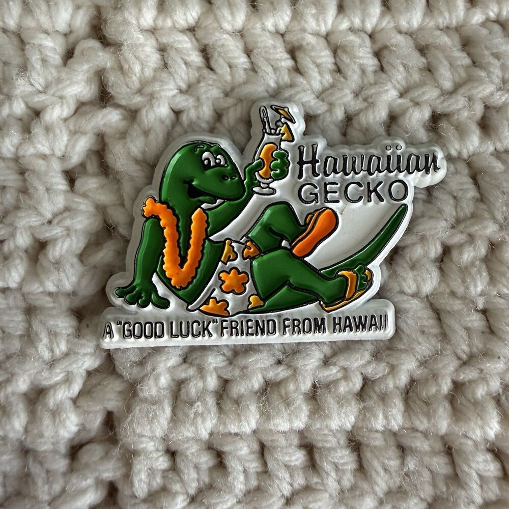 Vintage Hawaiian Gecko Refrigerator Magnet Rubber A Good Luck Friend From Hawaii